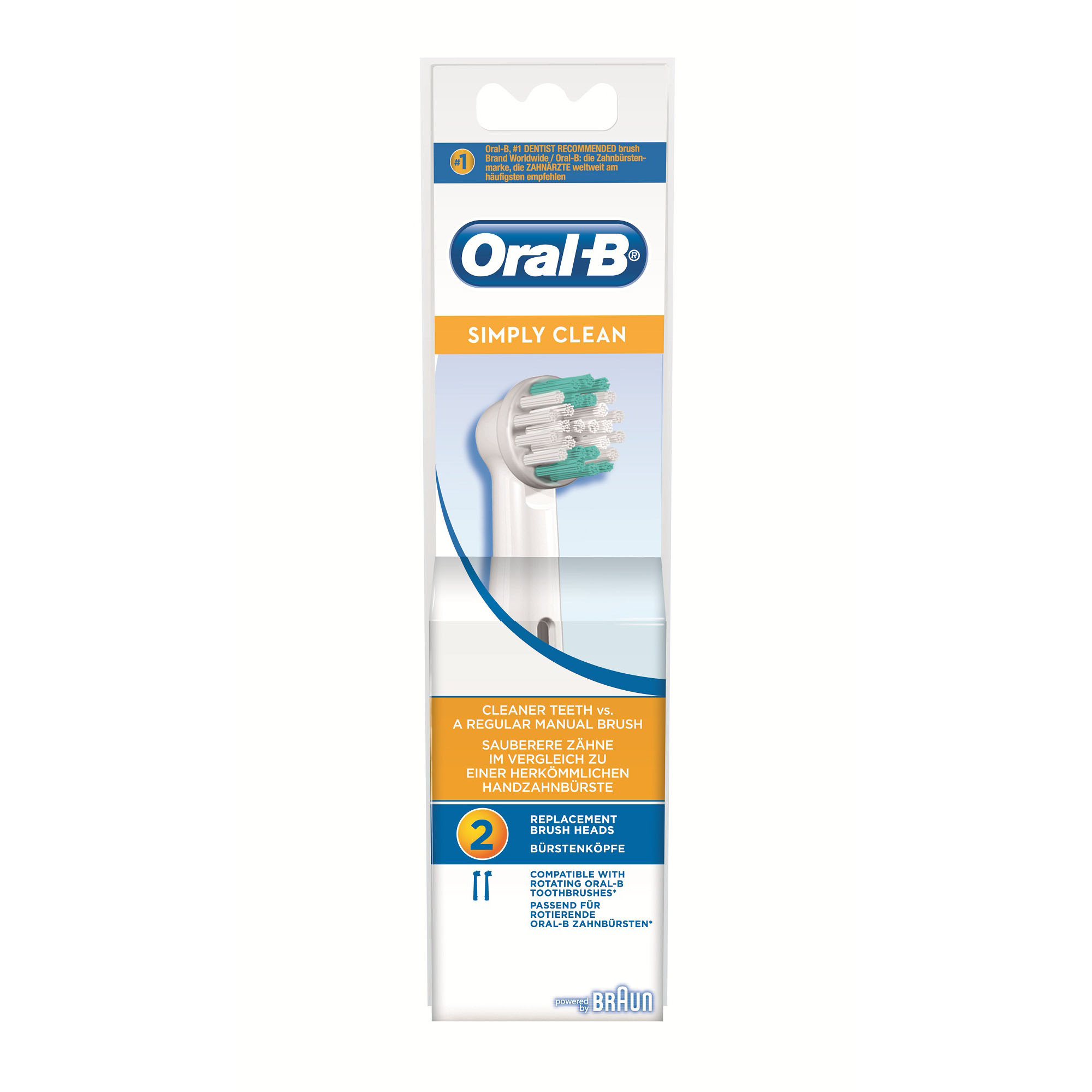 Oral-B Simply Clean 2 vervangende opzetborstels