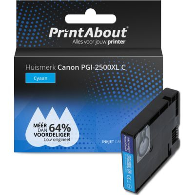 PrintAbout   Huismerk Canon PGI-2500XL C Inktcartridge Cyaan Hoge capaciteit