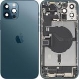 Apple iPhone 12 Pro Max Battery Cover, with Middle Housing, Complete Parts, Blue (Pacific Blue), Premium Swap