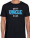 Bellatio Decorations Best uncle ever / beste oom ooit cadeau t-shirt - zwart met blauwe en witte letters - voor heren - verjaardag shirt / kado shirt voor ooms M