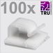 TRU COMPONENTS T24CA021 Kabelclip Zelfklevend TC-12888440 Bundel-Ø (bereik) 1 tot 7 mm Wit 100 stuk(s)