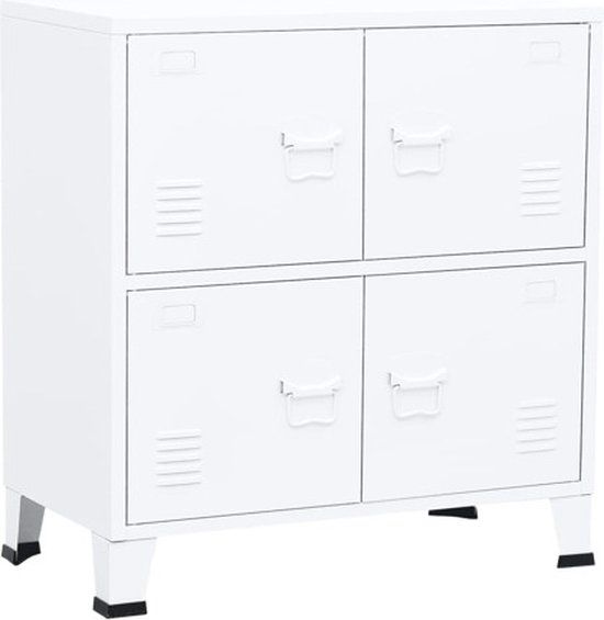 vidaXL Opbergkast industrieel 75x40x80 cm staal wit