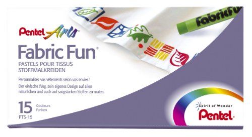 Pentel PTS15 Stof Fun Pastel Dye Sticks - Assortiment, 15 stuks