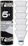 Talbot Torro Badminton Shuttles Tech 450 Wit/blauw 6 Stuks