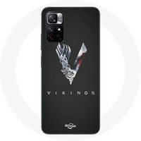 Xiaomi Redmi Note 11 5G Vikingen serie seizoen 6 logo V zwaard grijs zwarte achtergrond Maniacase