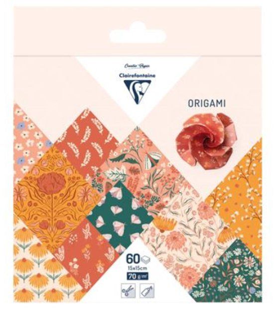 Clairefontaine Origami Papier Boho Floral 15x15cm 60 stuks 70g