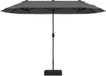 COAST™ Parasol double avec pied de parasol - 396 x 201 x 240 cm - Gris