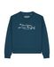 Watapparel Sweatshirt 'Das Leben ist kein Ponyhof' petrol / wit