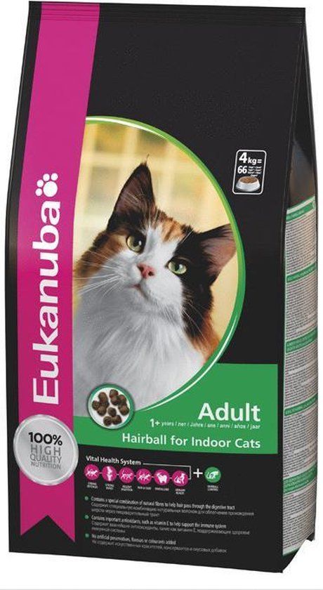 EUKANUBA Adult Hairball Indoor – Kattenvoer – 2kg