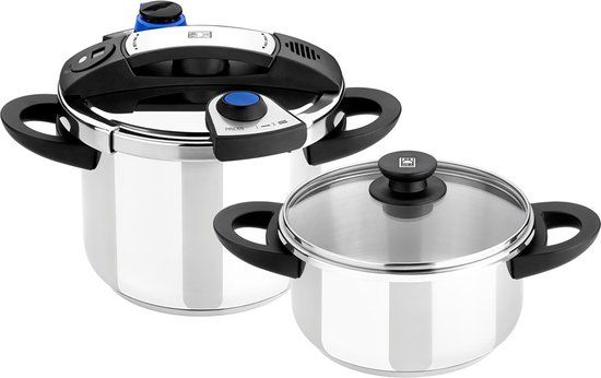 BRA A185605 Snelkookpan - Roestvrij staal - 4L - 22cm - Grijs