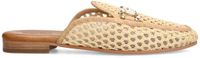Sacha - Dames - Beige slip on loafers met goudkleurige chain - Maat 39