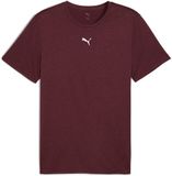 PUMA M TAD ESSENTIALS HEATHER CAT Tee (CF small cat) Heren Sportshirt - Ruby Shimmer Heather