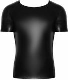 Noir Handmade - Wetlook Snake Sleeves Top - XL - Zwart