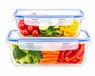 Sendez Set de 2 boîtes de conservation en verre, 1500 ml et 800 ml, boîte à lunch hermétique sans BPA avec fermeture à 4 clips, joint d'étanchéité en silicone