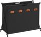SONGMICS Wasmand, 155 litres, 4 compartiments, structure en X pliable, noir encre