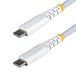 StarTech.com 15cm USB-C Laadkabel, Wit, 60W PD, Gevlochten Nylon/TPE