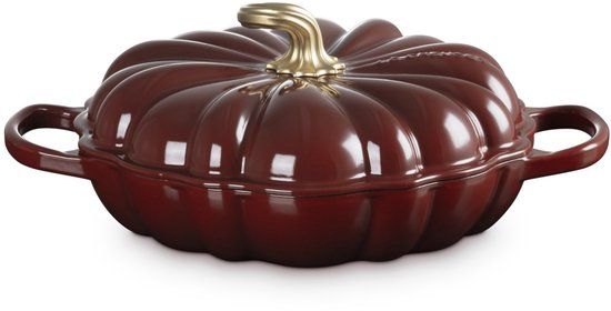 Le Creuset Braadpan - Campagnard 28 cm - "Pompoen" - in Geëmailleerd Gietijzer - Garnet