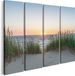 Artaza Canvas Schilderij Vierluik Zee vanuit Duinen met Zonsondergang - 80x60 - Canvas Print