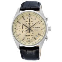 Seiko SSB383P1 Herenhorloge - Zwart Leer - Chronograaf - 41.5mm
