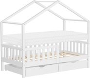 ML-Design Kinderbed Huisbed 80x160 cm Wit met Matras