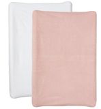 Aankleedmat, wit/roze, 2 stuks
