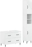 vidaXL - 2-delige - Badkamerkast - Set - HAARLEM - Hoogglans - Wit - Bewerkt - hout