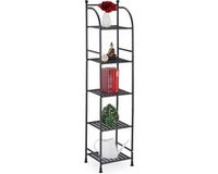 Merkloos Relaxdays badkamerrek - staal - 145 x 33 x 28 cm - 5 etages - staand - zwart