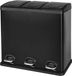 ADSafety Poubelle de tri sélectif 60 l, 3 compartiments de 20 l, Acier inoxydable, Noir | Poubelle à pédale avec 3 pédales, couvercles à fermeture douce, seaux intérieurs amovibles, résistant aux empreintes digitales