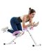 VEVOR Buikspiertrainer, buiktrainer, AB-machine, fitnessstudio, buiktrainer, 150 kg gewichtscapaciteit, buikspiertrainer, krachttraining, inklapbaar verstelbaar fitnessapparaat, wit + roze