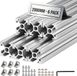 VEVOR 2020 Aluminiumprofielen, 6 stuks, 2 m, Geanodiseerde T-sleuf Aluminiumprofielen Volgens EU-norm, Zeer Sterk Geëxtrudeerd Profiel, Aluminium Rail voor 3D-geprinte Onderdelen, CNC-Werkbanken en -Montage, Zilver