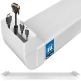 KOTARBAU® Kabelgoot, Kabelkanaal, PVC, 204 x 60 mm, 163 cm Lang, kabelgoot muur, Wit, Onzichtbare Kabeldoorvoer, Kabelafdekking