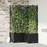 vidaXL Plantenbak Zwart Staal Rechthoek 143 cm