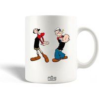 Keramieken mokken maniacase, Popeye en Olive Oyl
