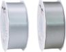 Glorex Hobby Satijn cadeau inpak deco sierlint - 2 tinten grijs - 25 meter x 4 cm