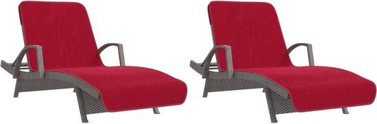 vidaXL Strandhanddoeken - 2 stuks - 75x200 cm - Katoen/Polyester - Bordeauxrood