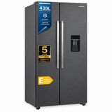 Heinner HSBS-HM439NFINVDGWDE++ Side-by-Side Koelkast, 439 L No Frost, Waterdispenser, Anti-vingerafdruk, antracietgrijs