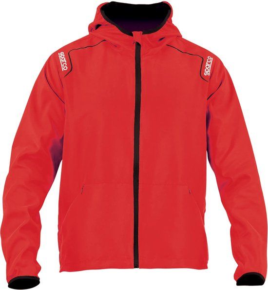 Sparco WILSON Windstopper Jacket - Men - Red - Size S - Windproof - Water-repellent Hood