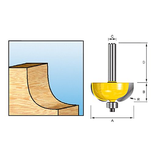 Makita D-11449 Holprofielfrees met kogellager