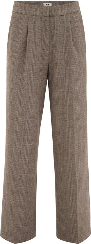 WE Fashion Dames wide leg pantalon met ruit