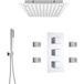 Hudson Reed – Colonne De Douche Thermostatique Encastrée – Pomme De Douche Carrée 40x40cm – Acier Inoxydable Chromé – 4 Buses Hydromassantes