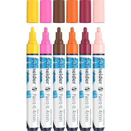 Schneider Paint-It - Markeerstiften - 6 stuks - Assorti kleuren