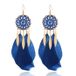 Deja Jewels Veer Blauw Dromenvanger Oorbellen