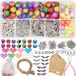 Bol Set de bricolage pour la création de bijoux, avec perles en forme d'aile d'ange, 8 mm, en couleurs assorties