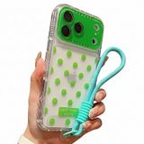 Vert Pois Coque PC/TPU iPhone 17 Pro/18 Pro avec film pour objectif et sangle