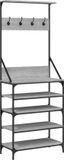 vidaXL Kledingrek met schoenenrek 70x34x184 cm grijs sonoma eikenkleur