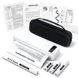 Merkloos Thermische printer draagbaar - Bluetooth - Inktloos - A4 - Met draagtas