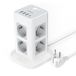 TESSAN Meervoudige Overspanningsbeveiliging, 8 voudige Stekkerdoos, Stekkerdoos met 4 USB, met 2M Verlengsnoer