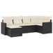 VidaXL 6-delige Loungeset met kussens, poly rattan, zwart