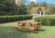 Merkloos Hardhouten picknicktafel business Bruin 6 personen Rechthoekig Teak 200x160x70 cm