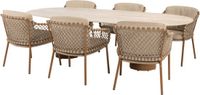 4 Seasons Outdoor Colorado Martinique dining tuinset 240x105xH75 cm 7 delig keramiek amber